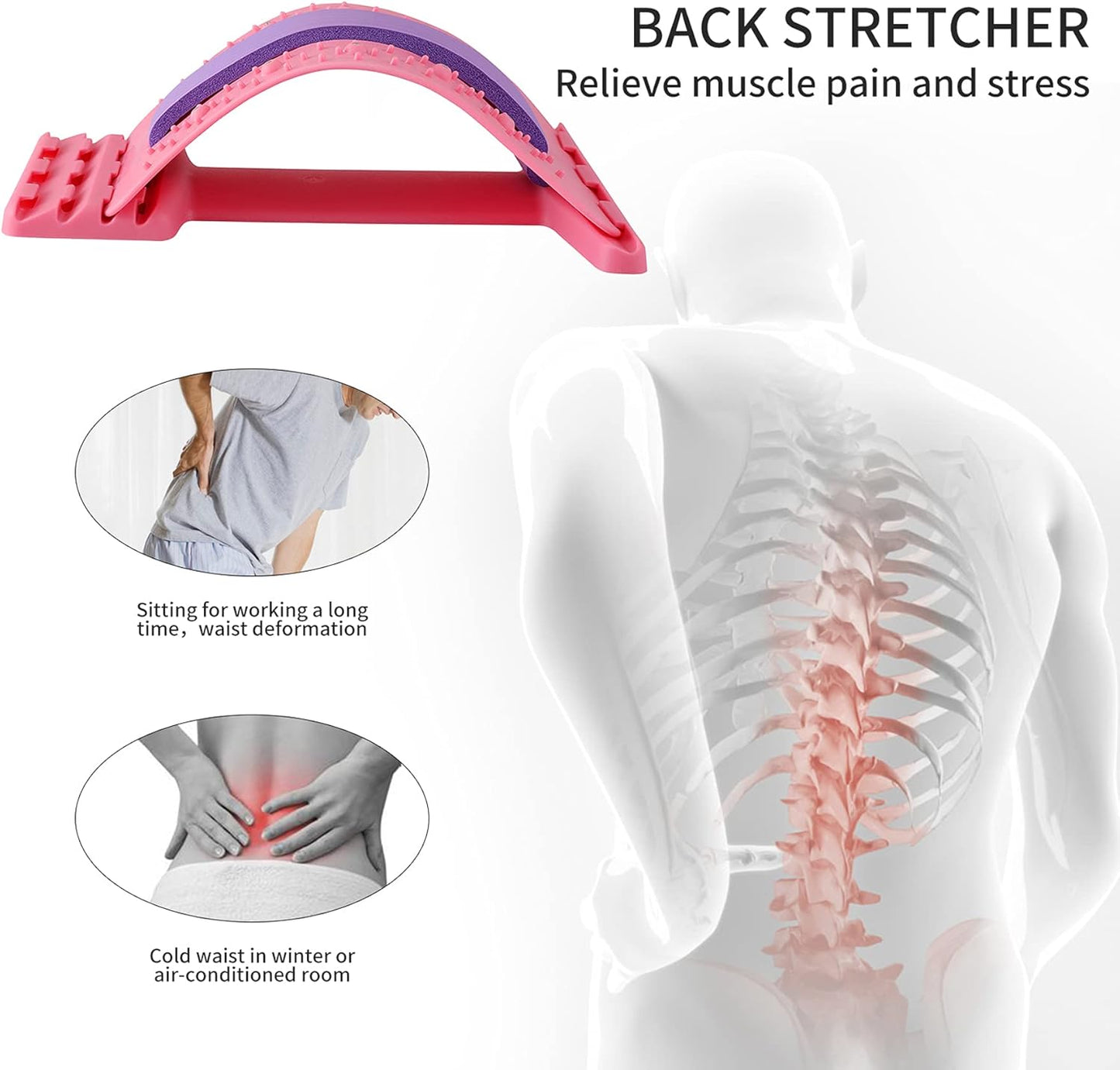 Back Cracking Device 4 Level – 360Lb Heavy-Duty Capacity Back Stretcher for Lower Back Spine Pain Relief, Chiroboard Stretcher Spine Board Chirosnap Back Cracker Stretcher Popping Board Massager Tool…