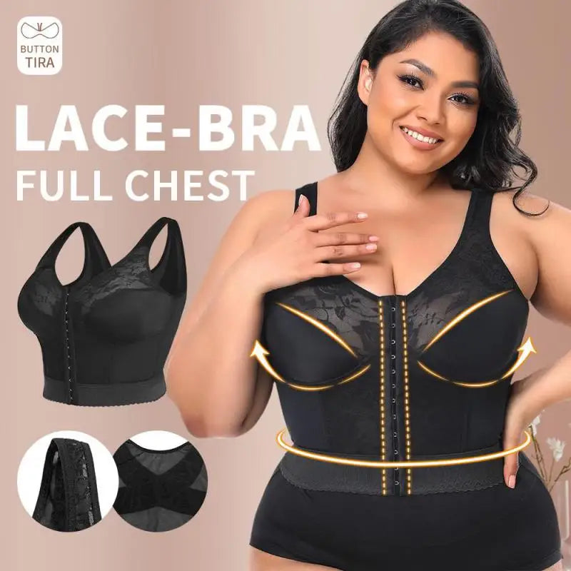 Women Shapewear 3-In-1 Bra Waist Trainer Girdle Posture Corrector Push up Underwear Slimming Corset Belly Sheath Vest Lace S-5XL