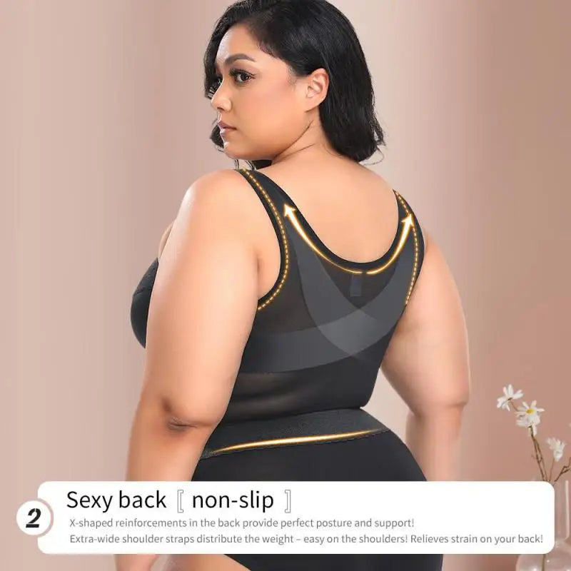 Women Shapewear 3-In-1 Bra Waist Trainer Girdle Posture Corrector Push up Underwear Slimming Corset Belly Sheath Vest Lace S-5XL