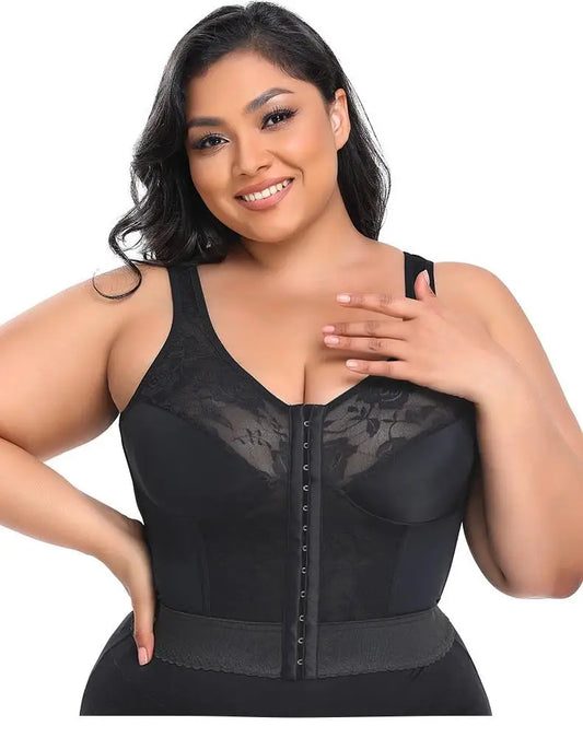 Women Shapewear 3-In-1 Bra Waist Trainer Girdle Posture Corrector Push up Underwear Slimming Corset Belly Sheath Vest Lace S-5XL