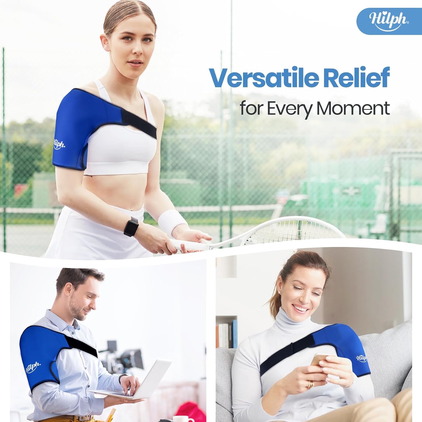 Shoulder Ice Pack Wrap for Rotating Cuff with Hot Cold Therapy, Reusable Adjutable Shoulder Wrap with Gel Ice Pack for Pain Relief, Tendonitis, Post-Operative Recovery