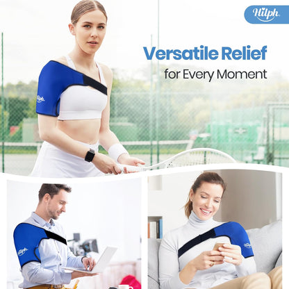 Shoulder Ice Pack Wrap for Rotating Cuff with Hot Cold Therapy, Reusable Adjutable Shoulder Wrap with Gel Ice Pack for Pain Relief, Tendonitis, Post-Operative Recovery