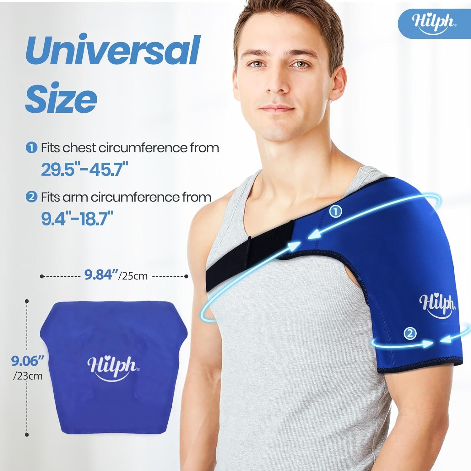 Shoulder Ice Pack Wrap for Rotating Cuff with Hot Cold Therapy, Reusable Adjutable Shoulder Wrap with Gel Ice Pack for Pain Relief, Tendonitis, Post-Operative Recovery